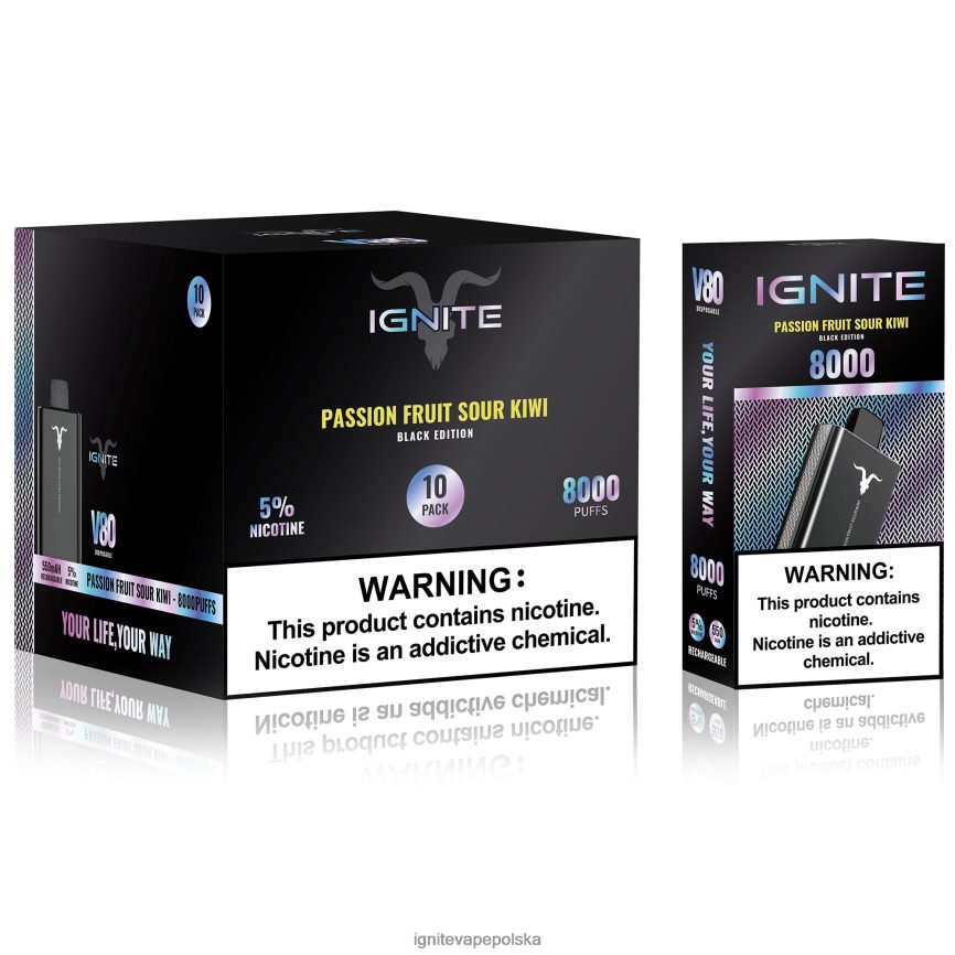Ignite Polska | IGNITE V80 vape pen 10 szt kwaśne kiwi z marakui 0648NZ62